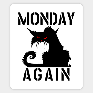 MONDAY AGAIN CAT Sticker